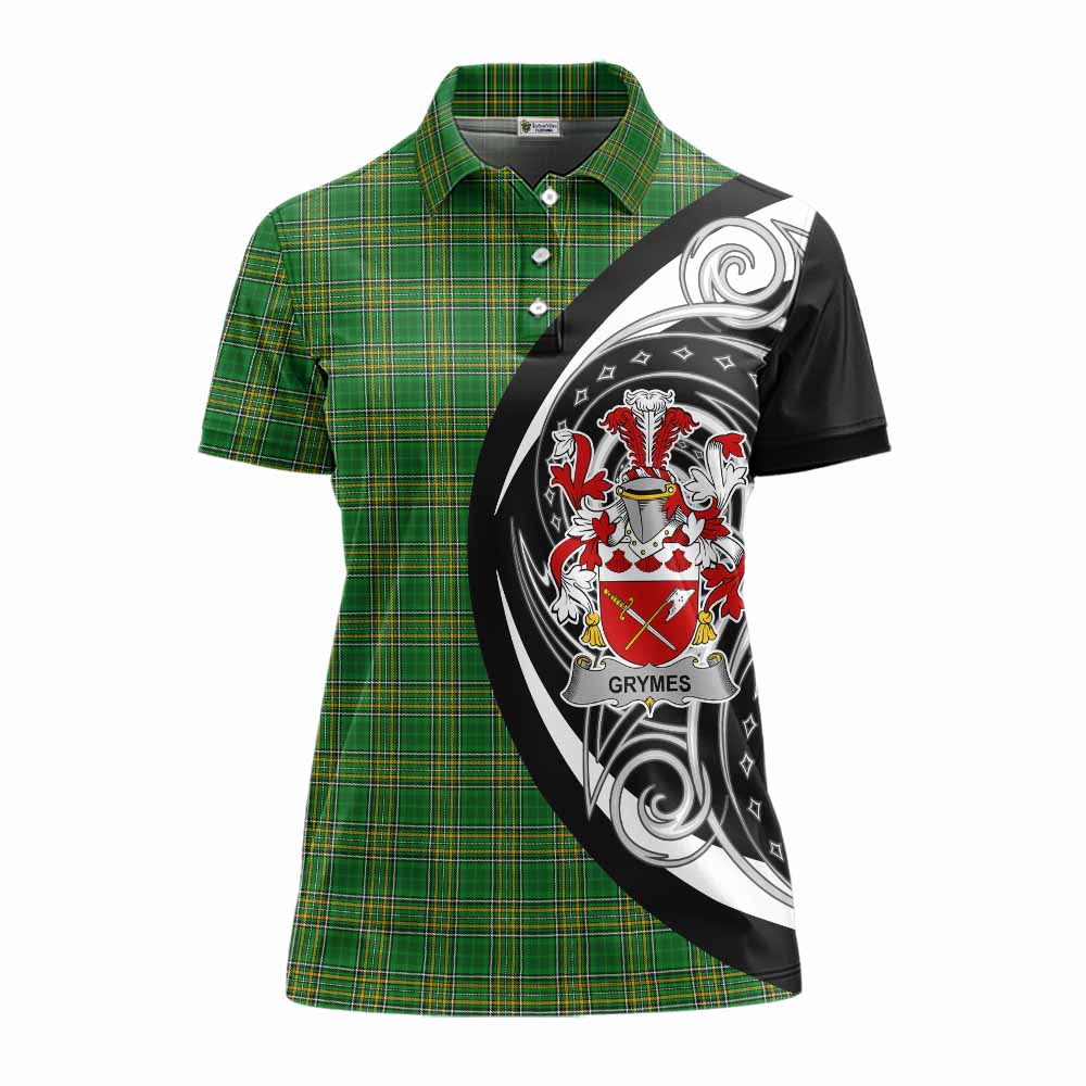 Grymes Irish Clan Women's Polo Shirt Celtic Circle Style Women - Tartan Vibes Clothing