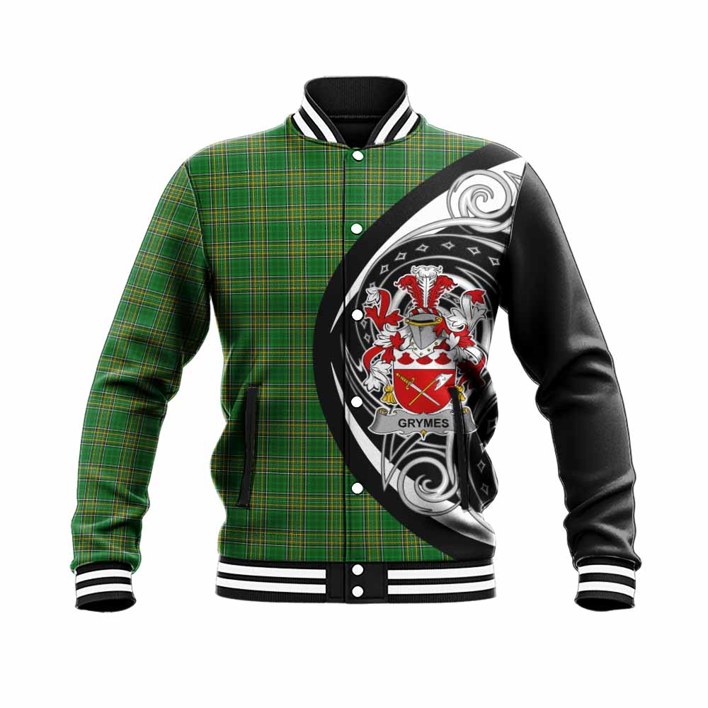 Tartan Vibes Clothing Grymes Irish Clan Baseball Jacket Celtic Circle Style