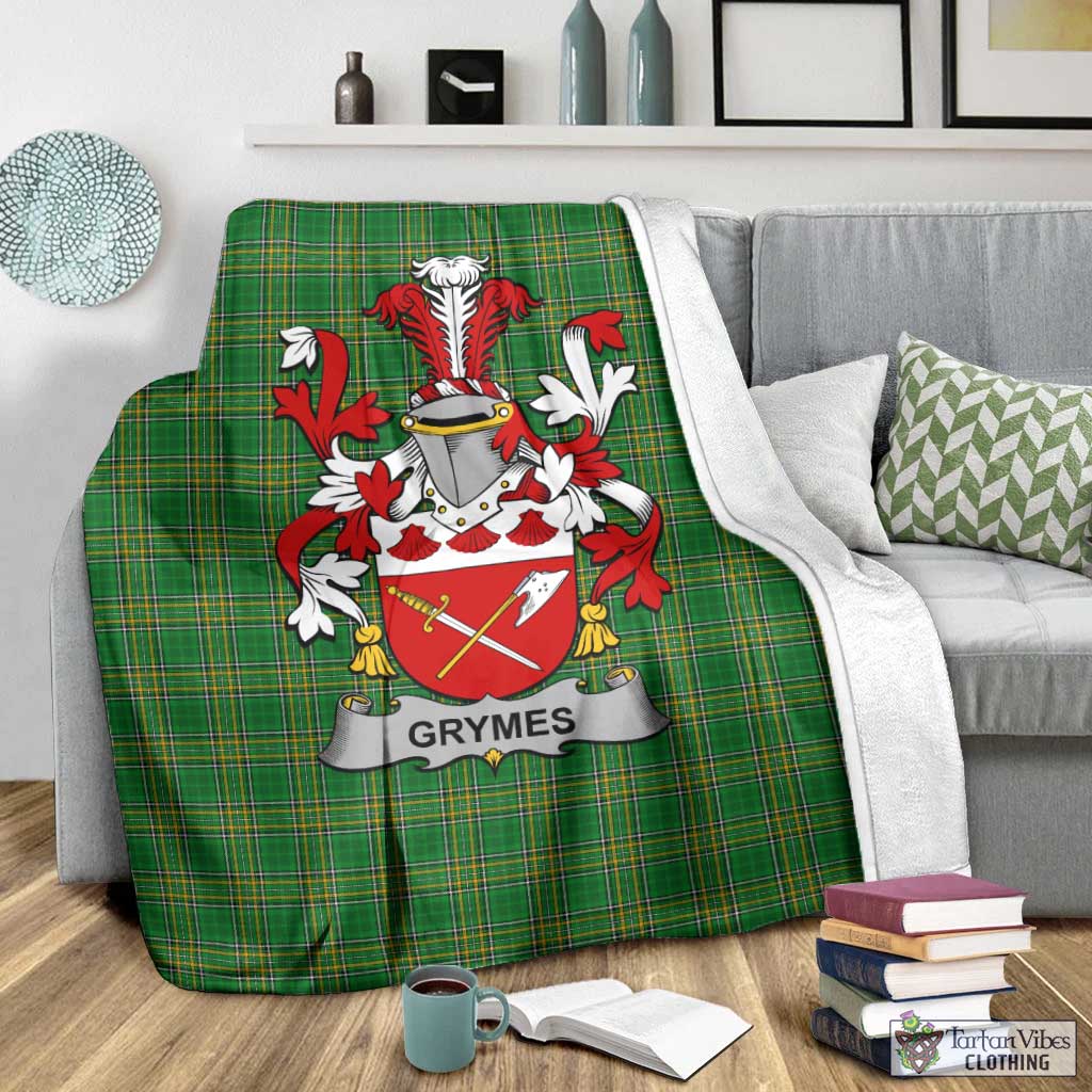 Grymes Irish Clan Tartan Blanket with Coat of Arms - Tartan Vibes Clothing