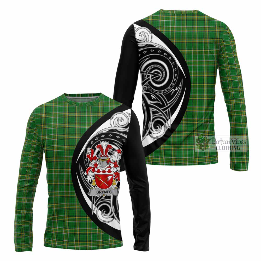 Tartan Vibes Clothing Grymes Irish Clan Long Sleeve T-Shirt Celtic Circle Style