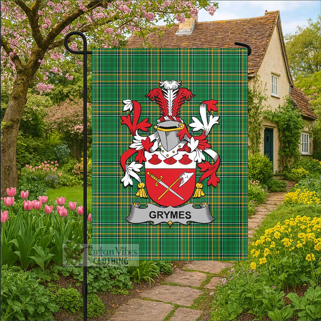 Grymes Irish Clan Tartan Flag with Coat of Arms