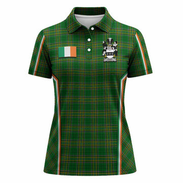 Guest Irish Clan Coat of Arm Tartan Women Polo Shirt Flag Style