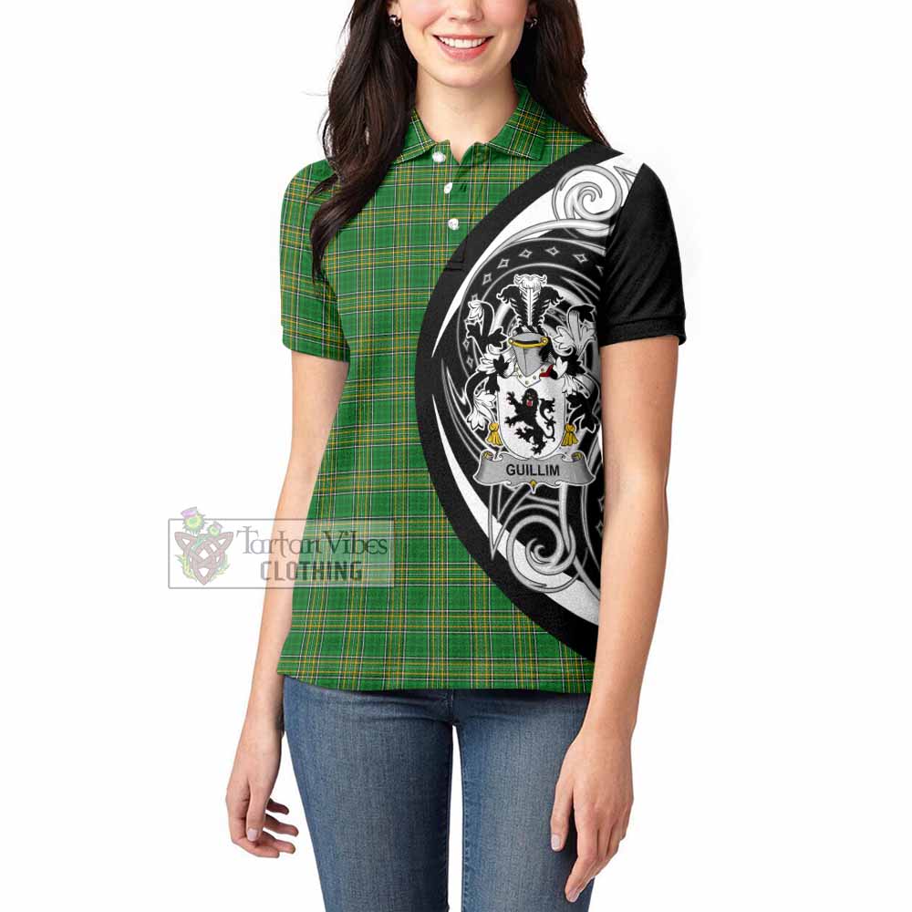 Guillim Irish Clan Women's Polo Shirt Celtic Circle Style - Tartan Vibes Clothing