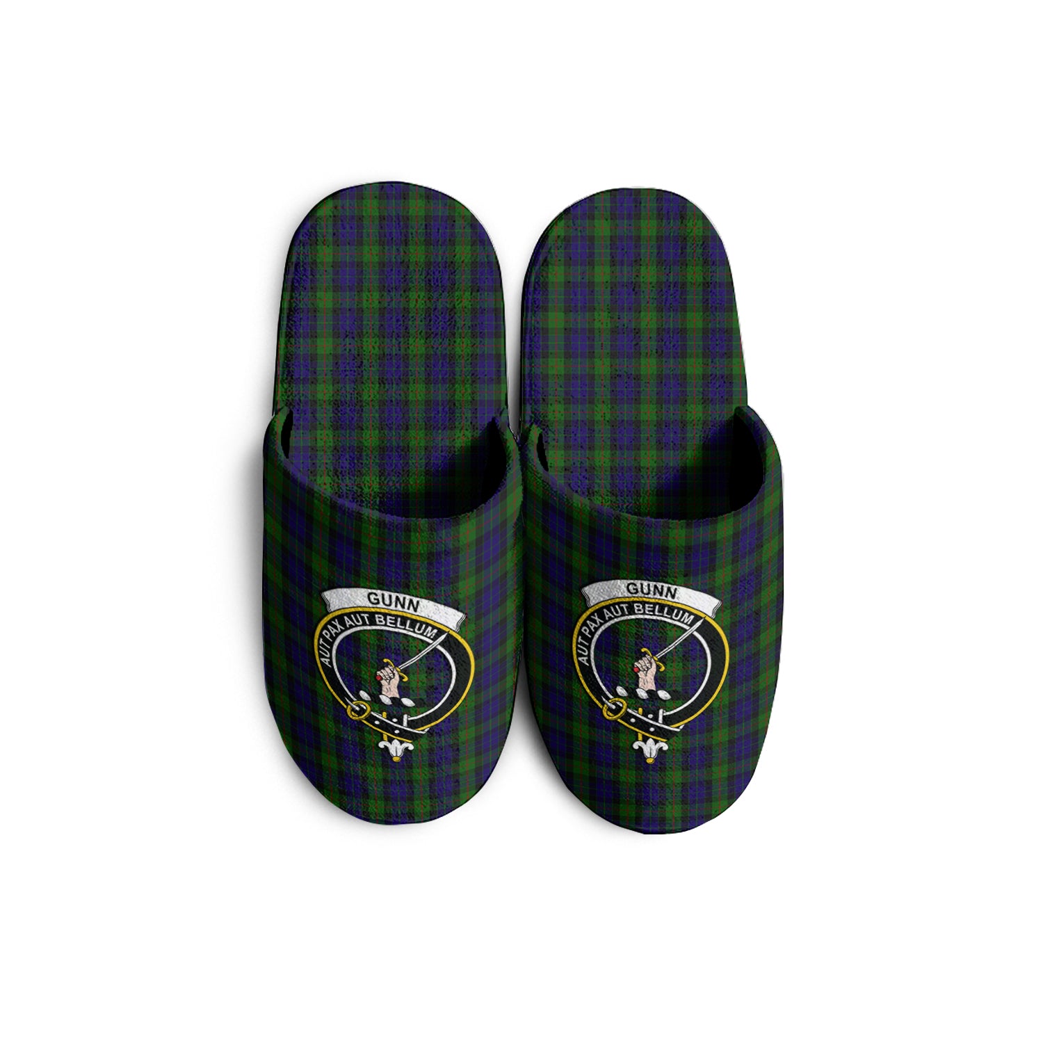 Gunn Tartan Home Slippers with Family Crest - Tartanvibesclothing