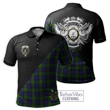 Gunn Tartan Polo Shirt with Family Crest and Military Logo Style Kid - Tartanvibesclothing Shop