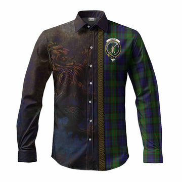 Gunn Tartan Family Crest Long Sleeve Button Shirt Alba Gu Brath Be Brave Lion Ancient Style