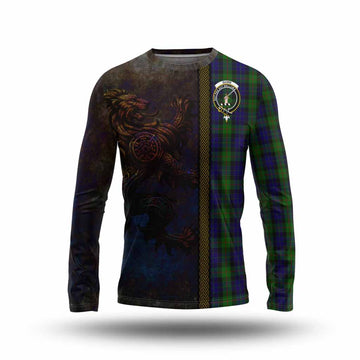 Gunn Tartan Family Crest Long Sleeve T-Shirt Alba Gu Brath Be Brave Lion Ancient Style