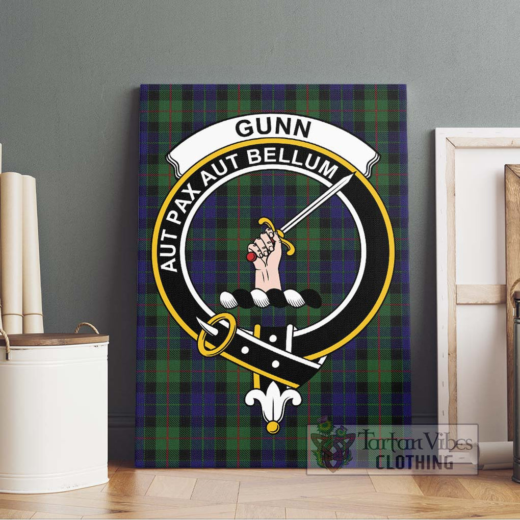 Gunn Tartan Canvas Print Wall Art with Family Crest Without Frame - Tartan Vibes Clothing