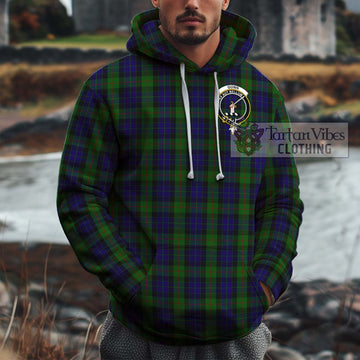 Gunn Tartan Cotton Hoodie with Family Crest Pullover Hoodie XS - Tartan Vibes Clothing