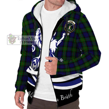 Gunn Tartan Sherpa Hoodie with Alba Gu Brath Regal Lion Emblem Unisex S - Tartanvibesclothing Shop