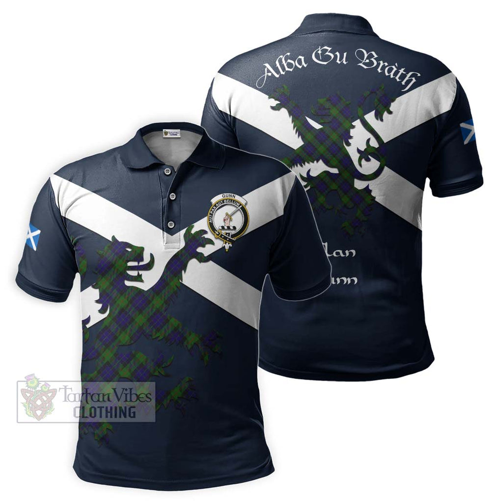 Tartan Vibes Clothing Gunn Tartan Lion Rampant Polo Shirt – Proudly Display Your Heritage with Alba Gu Brath and Clan Name