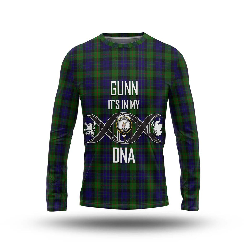 Gunn Tartan Long Sleeve T-Shirt with Family Crest DNA In Me Style Unisex - Tartanvibesclothing Shop