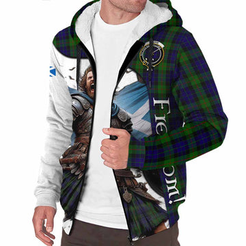 Gunn Crest Tartan Sherpa Hoodie Inspired by the Freedom of Scottish Warrior