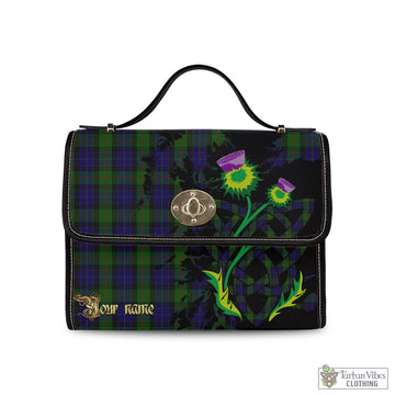 Gunn Tartan Waterproof Canvas Bag with Scotland Map and Thistle Celtic Accents