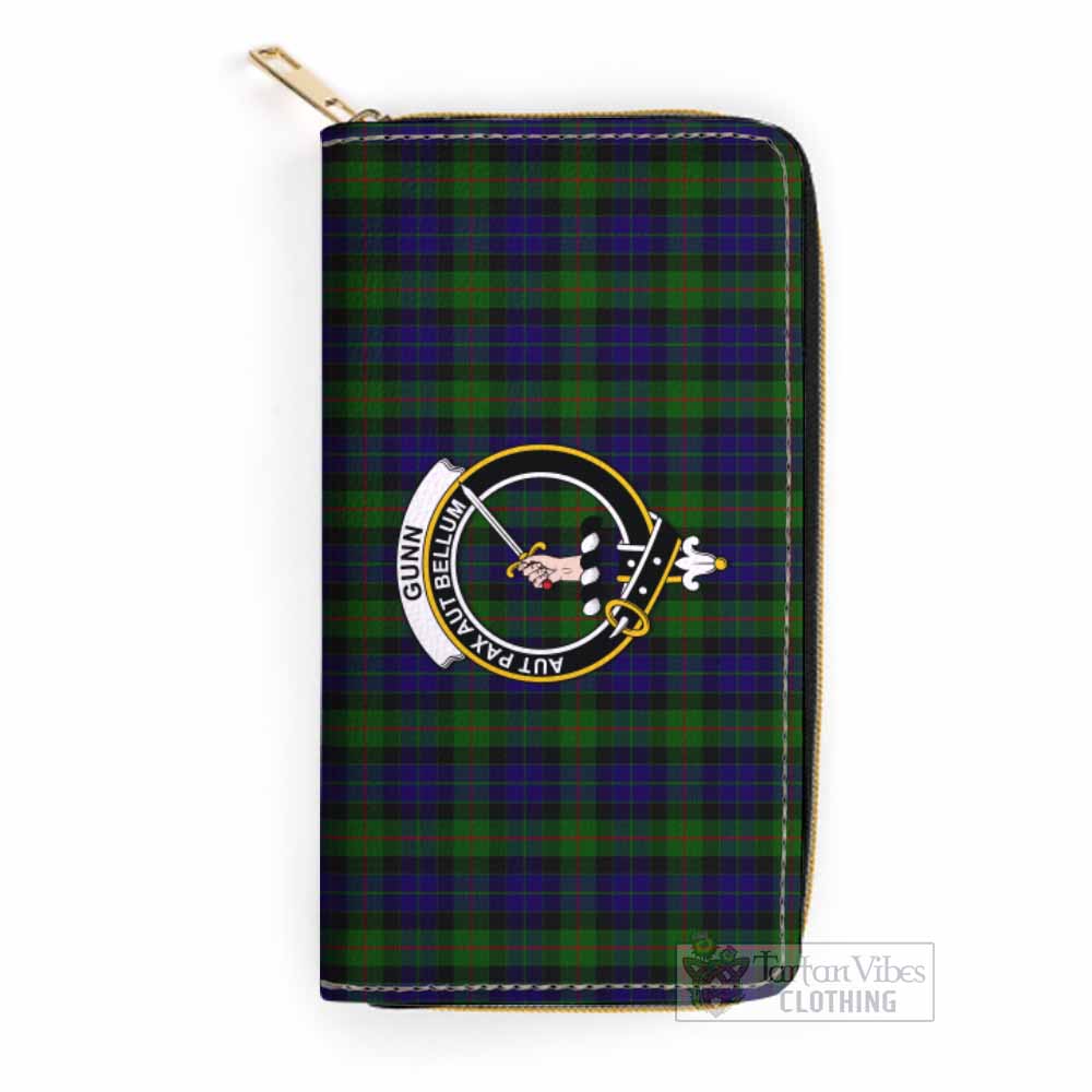 Tartan Vibes Clothing Gunn Tartan Women's Leather Wallet with Family Crest
