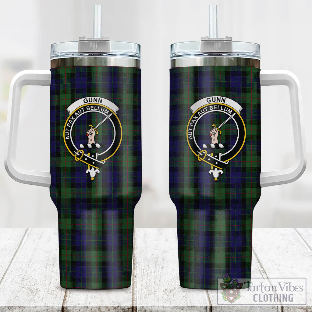 Tartan Vibes Clothing Gunn Tartan and Family Crest Tumbler with Handle
