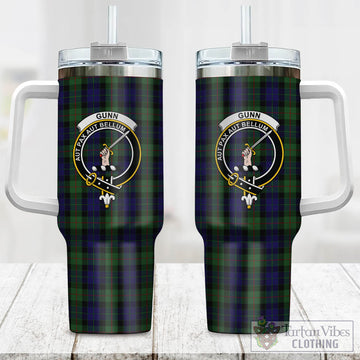 Tartan Vibes Clothing Gunn Tartan and Family Crest Tumbler with Handle