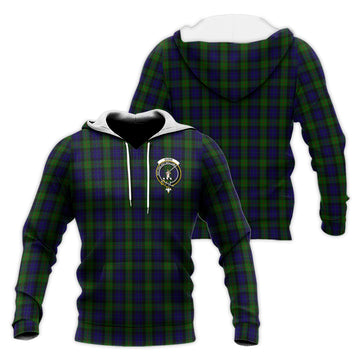 Gunn Tartan Knitted Hoodie with Family Crest