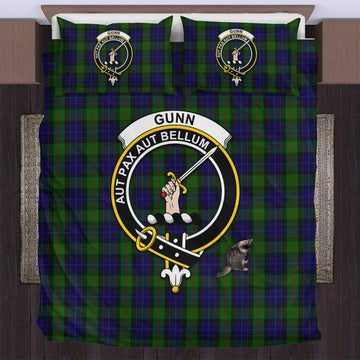 Gunn Tartan Bedding Set with Family Crest US Bedding Set - Tartan Vibes Clothing