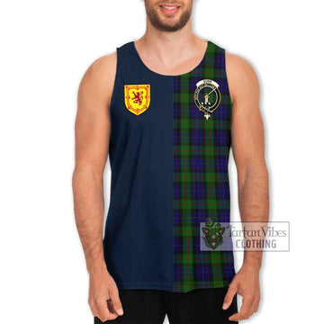 Tartan Vibes Clothing Gunn Tartan Men's Tank Top with Scottish Lion Royal Arm Half Style