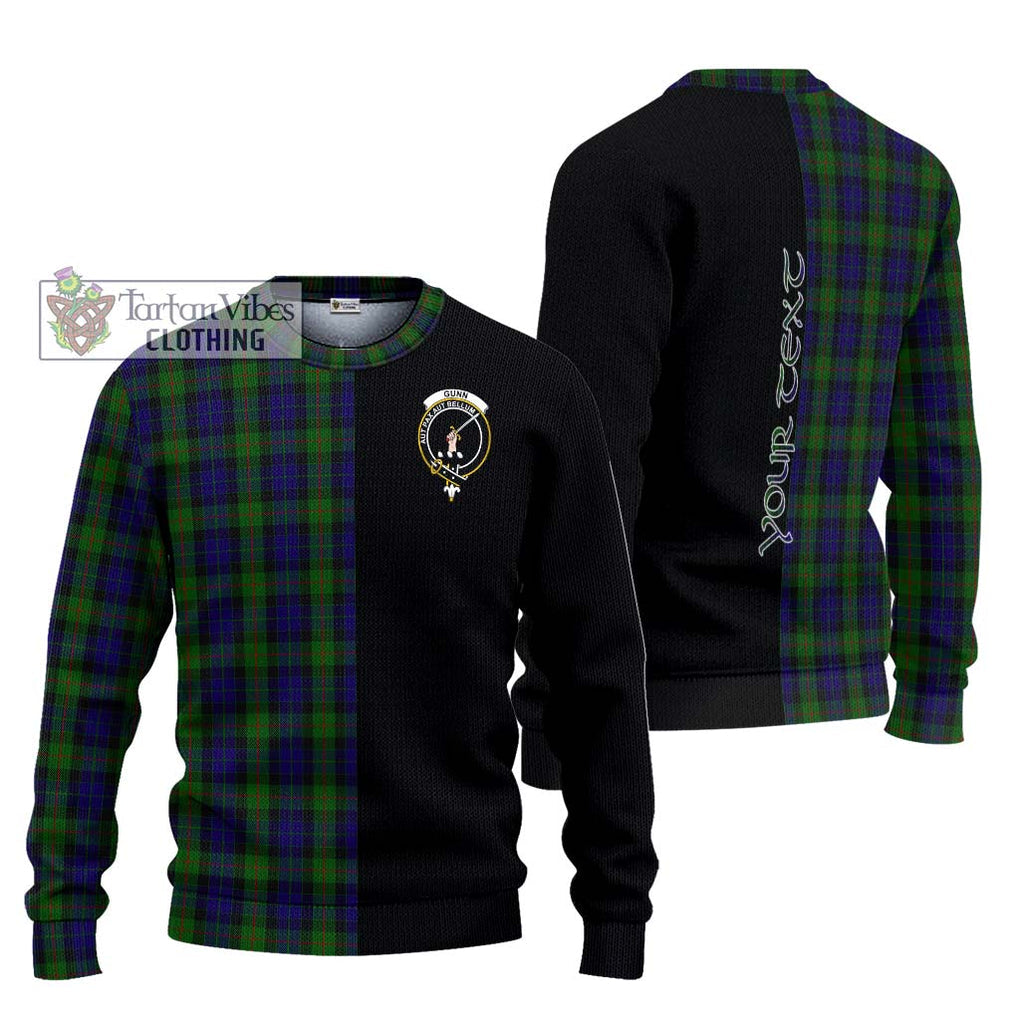 Gunn Tartan Knitted Sweater with Family Crest and Half Of Me Style Unisex - Tartanvibesclothing Shop