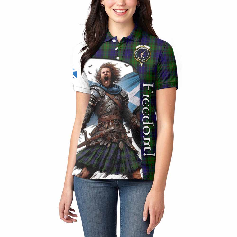 Tartan Vibes Clothing Gunn Crest Tartan Women's Polo Shirt Inspired by the Freedom of Scottish Warrior