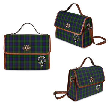 gunn-tartan-leather-strap-waterproof-canvas-bag-with-family-crest