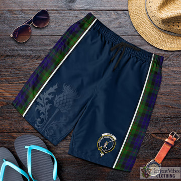Gunn Tartan Men's Shorts with Family Crest and Scottish Thistle Vibes Sport Style