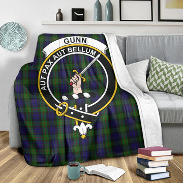 Gunn Tartan Blanket with Family Crest