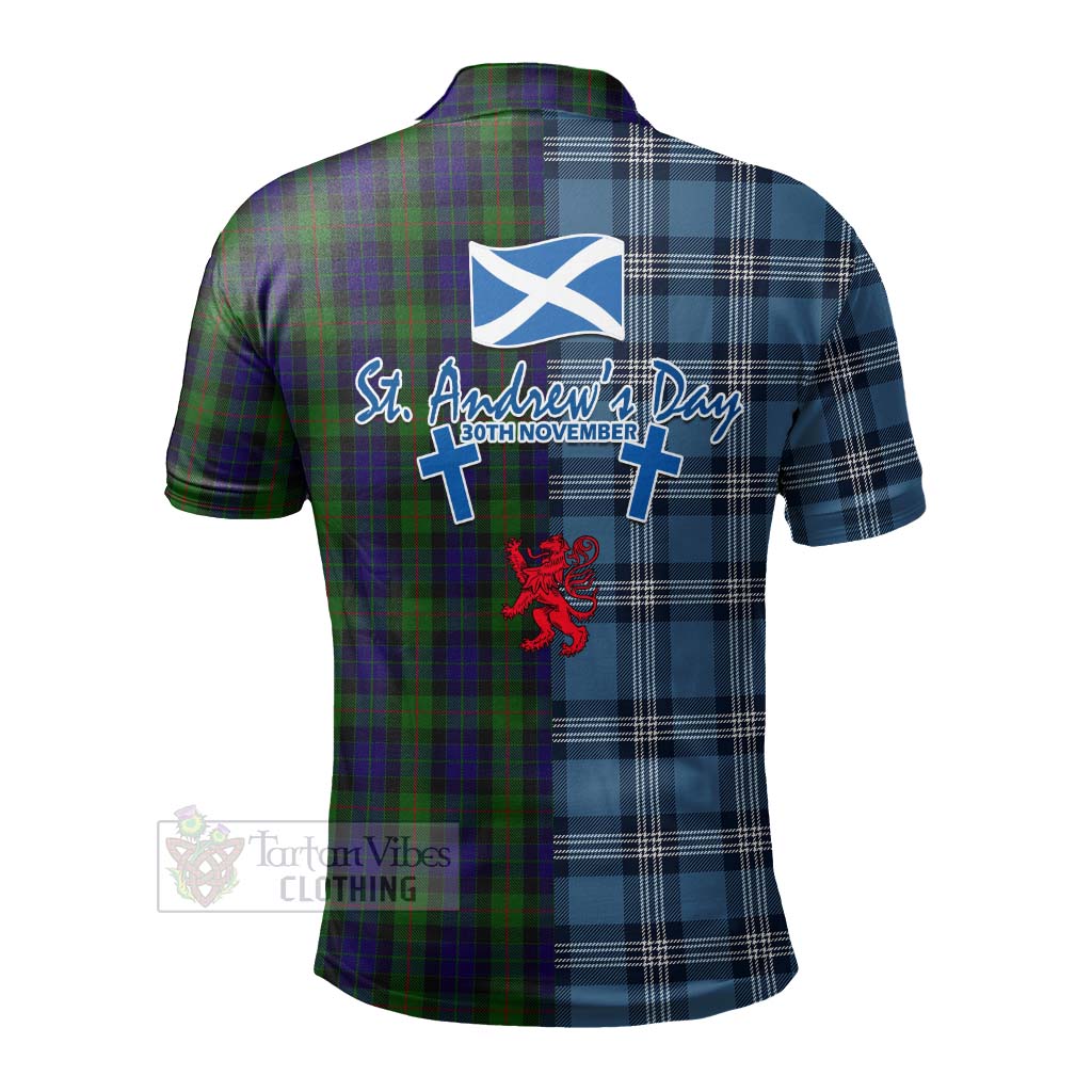 Tartan Vibes Clothing Gunn Tartan Polo Shirt Happy St. Andrew's Day Half Tartan Style