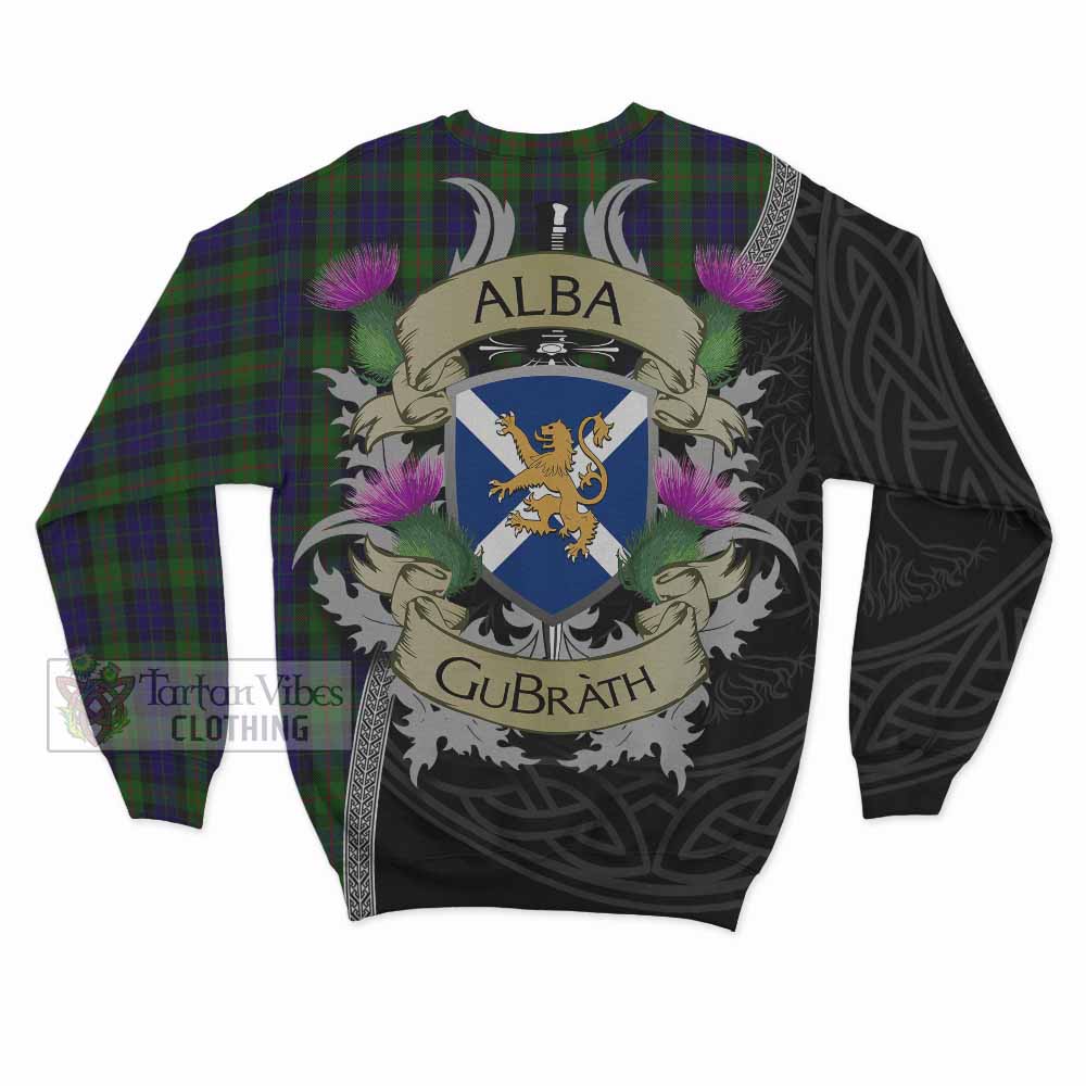 Tartan Vibes Clothing Gunn Tartan Family Crest Sweatshirt Lion Rampant Royal Thistle Shield Celtic Inspired