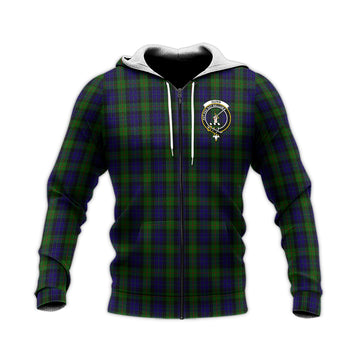 Gunn Tartan Knitted Hoodie with Family Crest