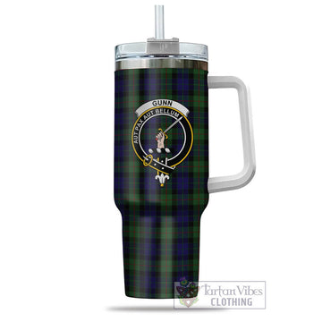 Tartan Vibes Clothing Gunn Tartan and Family Crest Tumbler with Handle