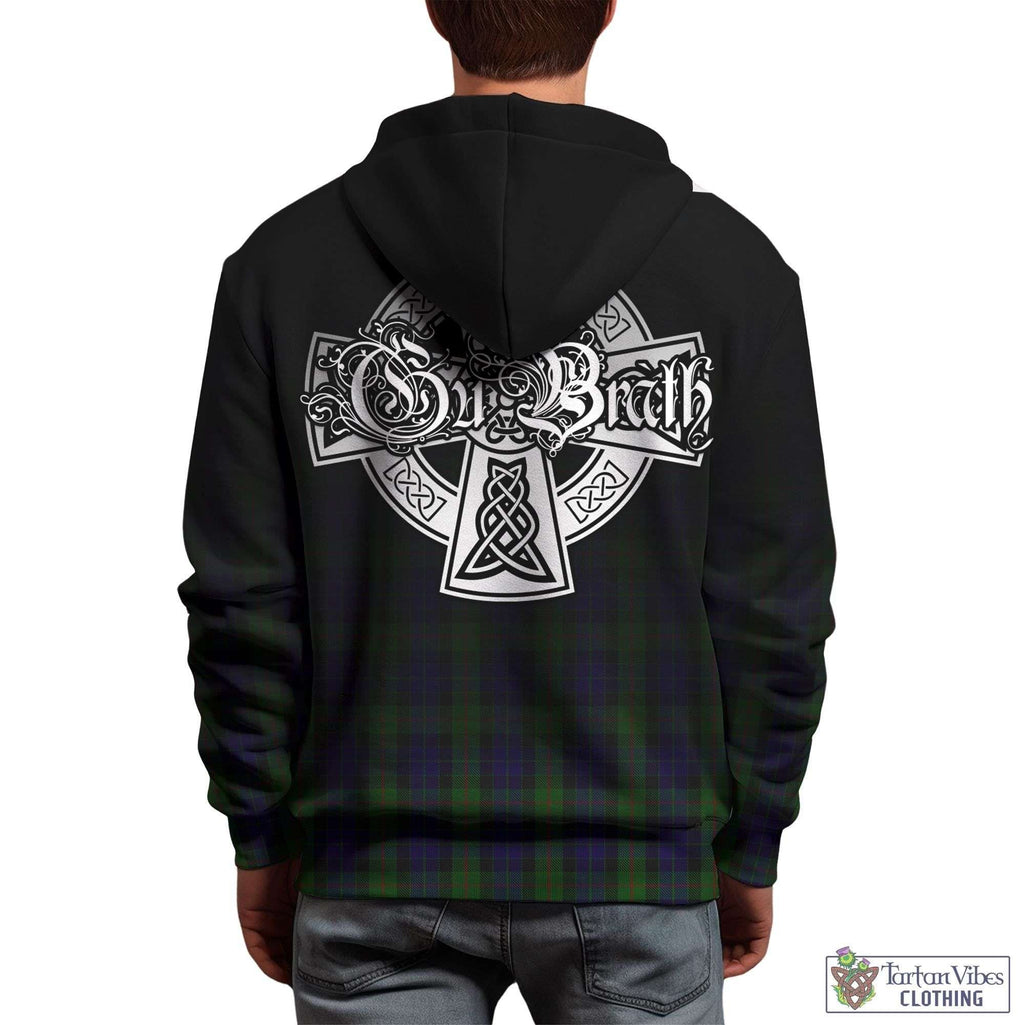 Tartan Vibes Clothing Gunn Tartan Hoodie Featuring Alba Gu Brath Family Crest Celtic Inspired