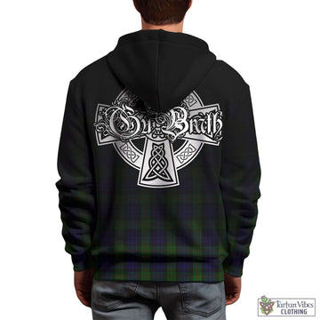 Tartan Vibes Clothing Gunn Tartan Hoodie Featuring Alba Gu Brath Family Crest Celtic Inspired
