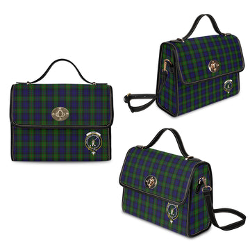 gunn-tartan-leather-strap-waterproof-canvas-bag-with-family-crest