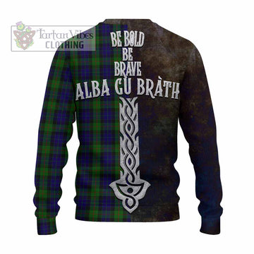 Gunn Tartan Family Crest Knitted Sweater Alba Gu Brath Be Brave Lion Ancient Style