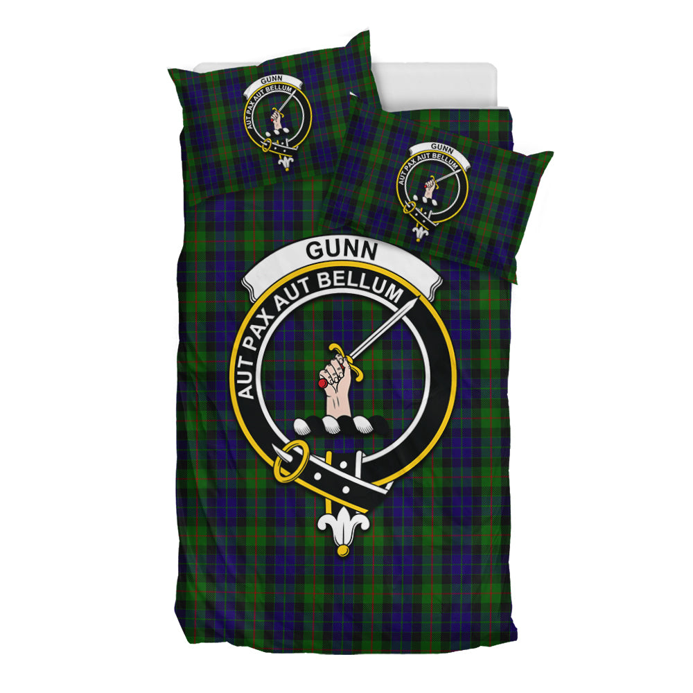 Gunn Tartan Bedding Set with Family Crest - Tartan Vibes Clothing