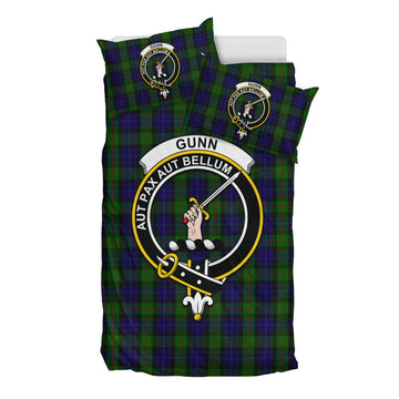Gunn Tartan Bedding Set with Family Crest - Tartan Vibes Clothing