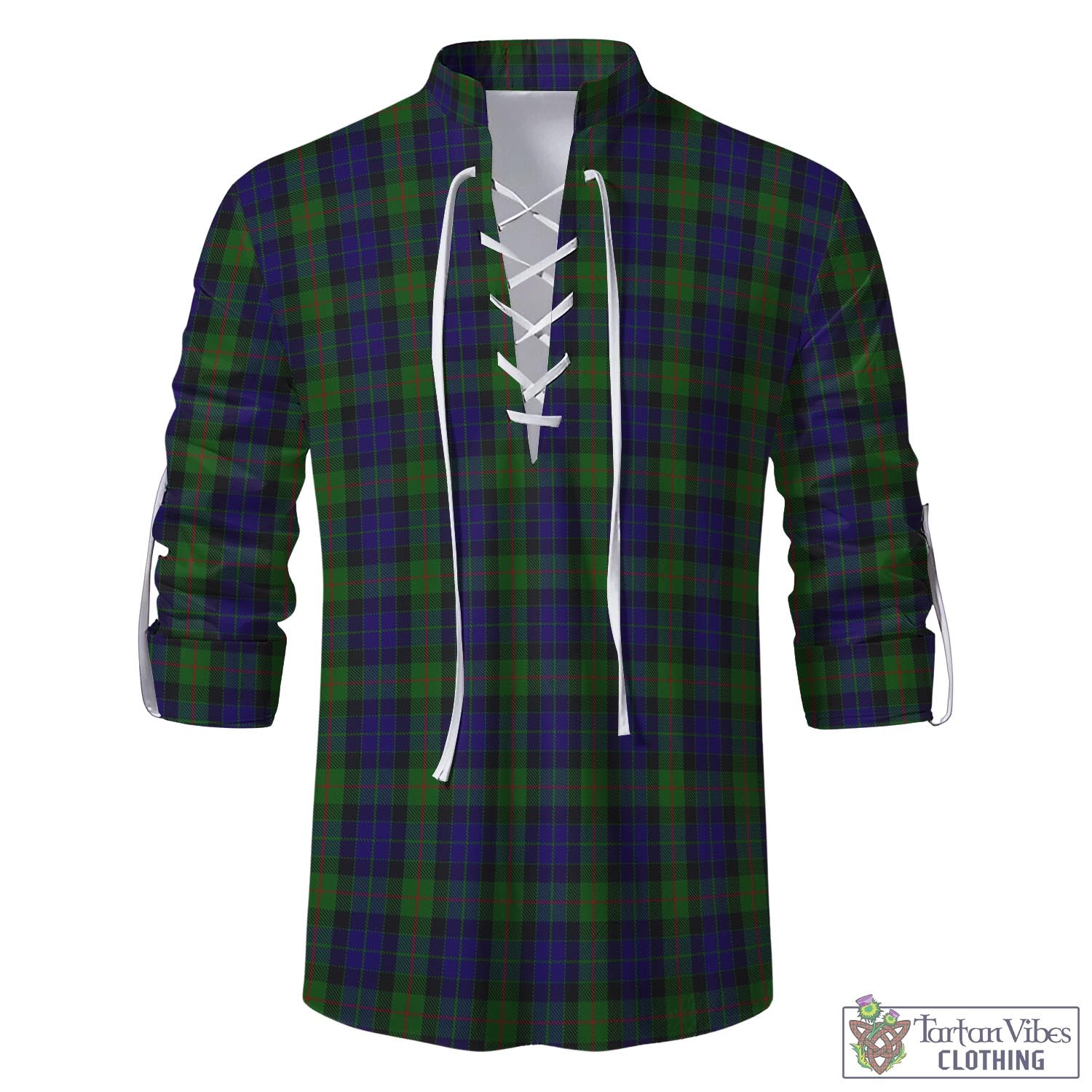 Tartan Vibes Clothing Gunn Tartan Men's Scottish Traditional Jacobite Ghillie Kilt Shirt