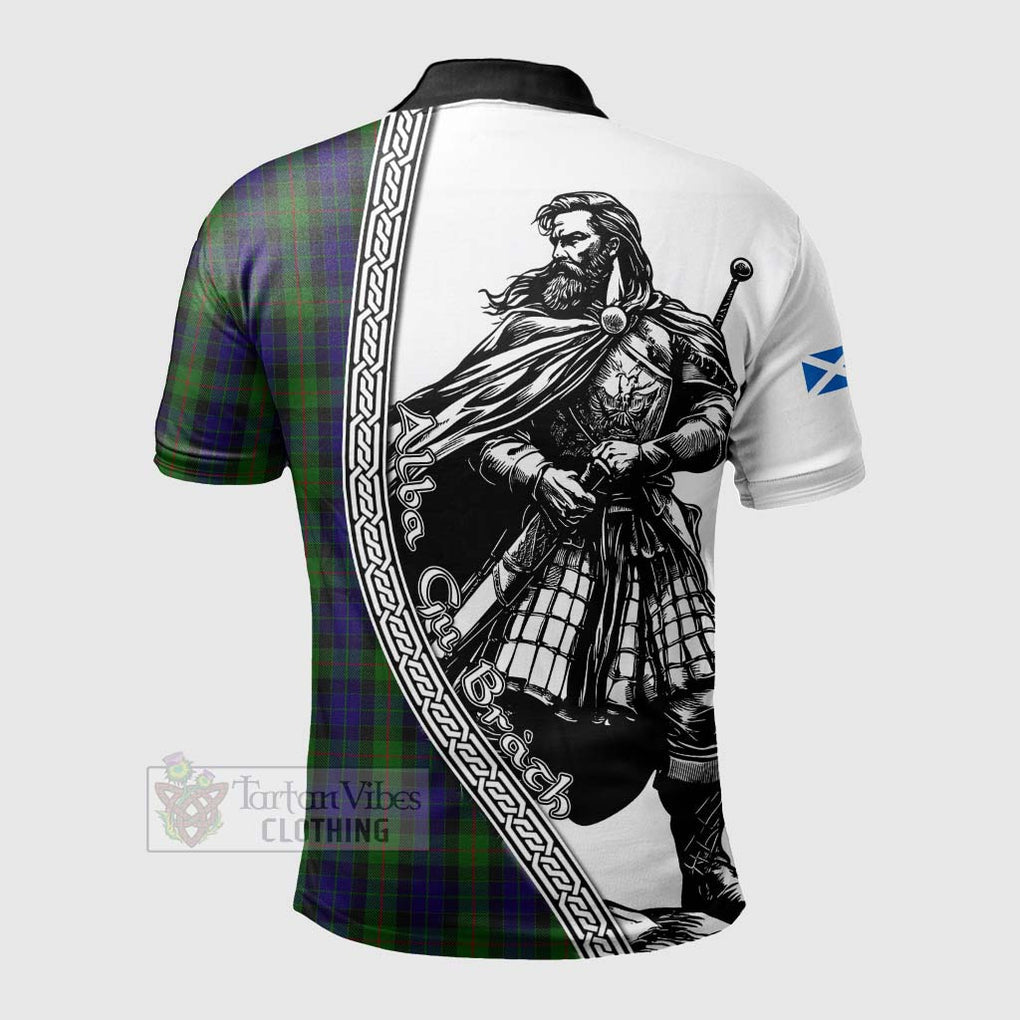 Tartan Vibes Clothing Gunn Tartan Clan Crest Polo Shirt with Highlander Warrior Celtic Style