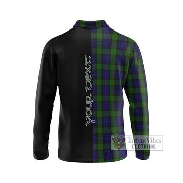 Gunn Tartan Long Sleeve Polo Shirt with Family Crest and Half Of Me Style - Tartanvibesclothing Shop