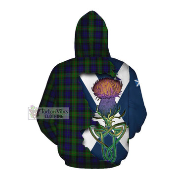 Tartan Vibes Clothing Gunn Tartan Family Crest Cotton Hoodie Scottish Thistle Celtic Inspired