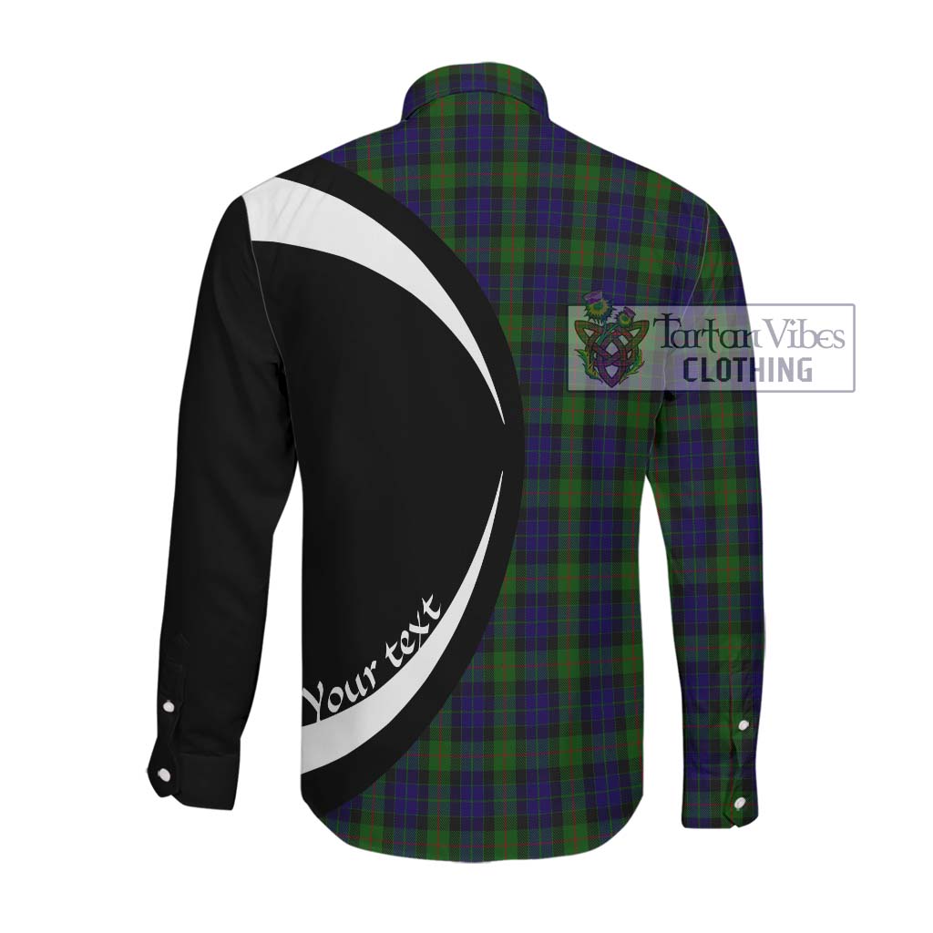 Gunn Tartan Long Sleeve Button Up with Family Crest Circle Style Men's Shirt - Tartan Vibes Clothing