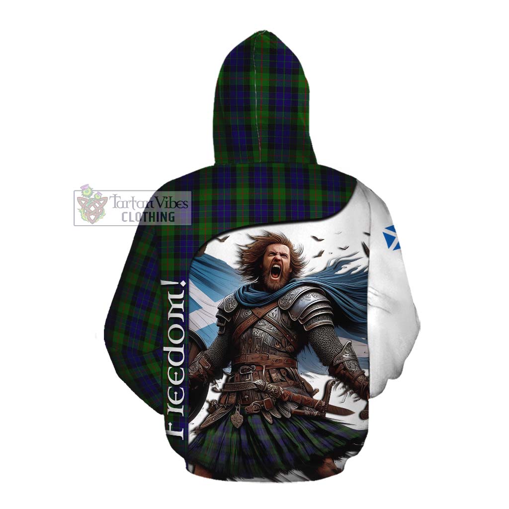 Tartan Vibes Clothing Gunn Crest Tartan Cotton Hoodie Inspired by the Freedom of Scottish Warrior