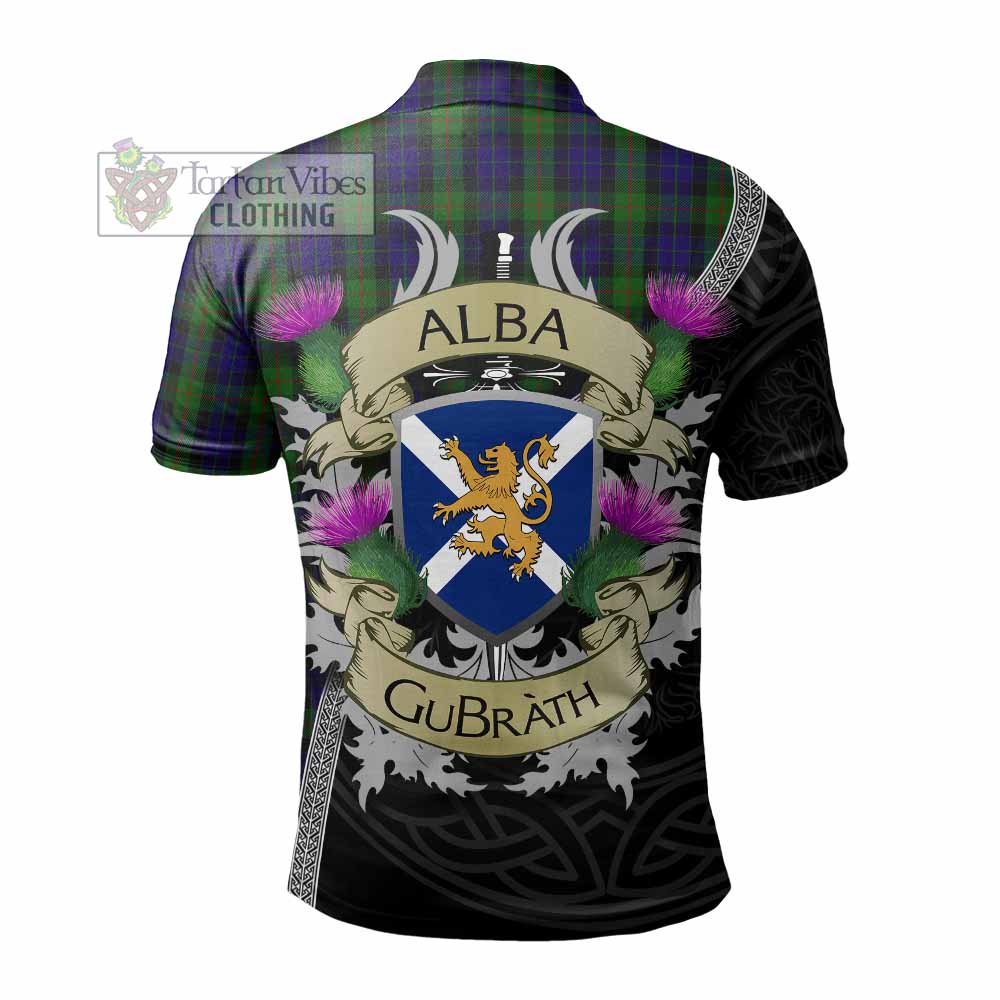Tartan Vibes Clothing Gunn Tartan Family Crest Polo Shirt Lion Rampant Royal Thistle Shield Celtic Inspired