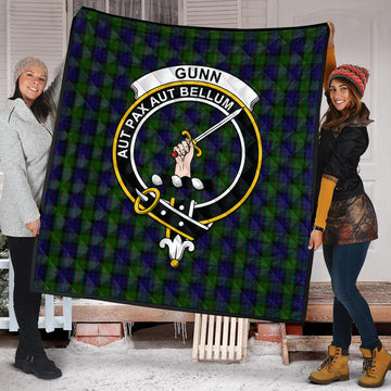 Gunn Tartan Quilt with Family Crest
