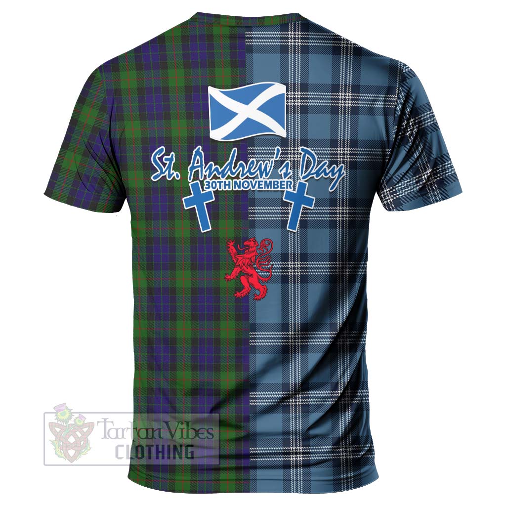 Tartan Vibes Clothing Gunn Tartan T-Shirt Happy St. Andrew's Day Half Tartan Style