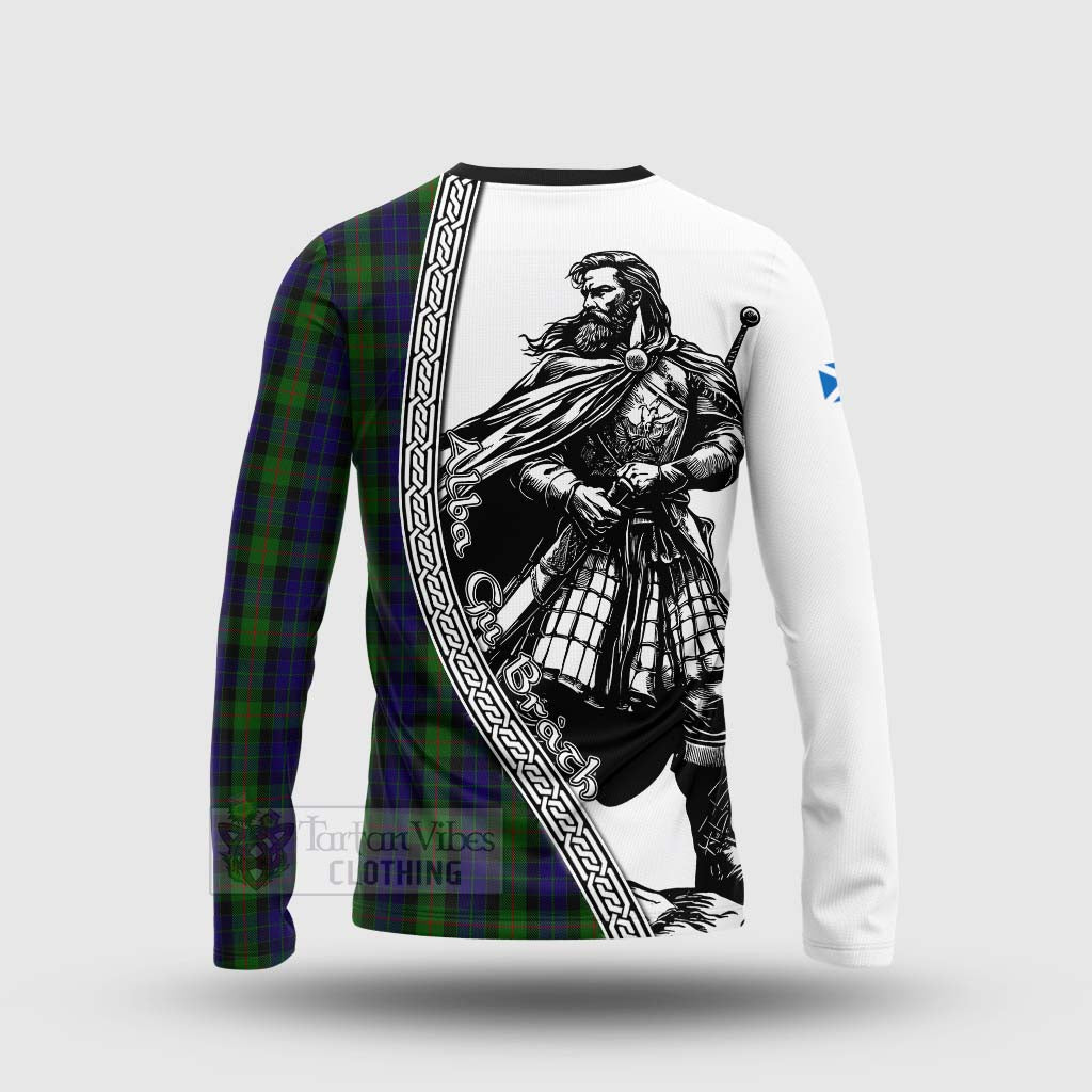 Tartan Vibes Clothing Gunn Tartan Clan Crest Long Sleeve T-Shirt with Highlander Warrior Celtic Style