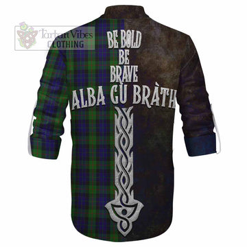 Gunn Tartan Family Crest Ghillie Kilt Shirt Alba Gu Brath Be Brave Lion Ancient Style